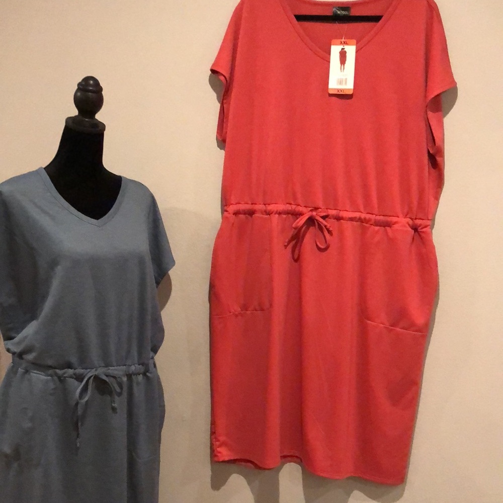 32 Degrees Women's V-neck Dress, garnet rose, XXL, NWT